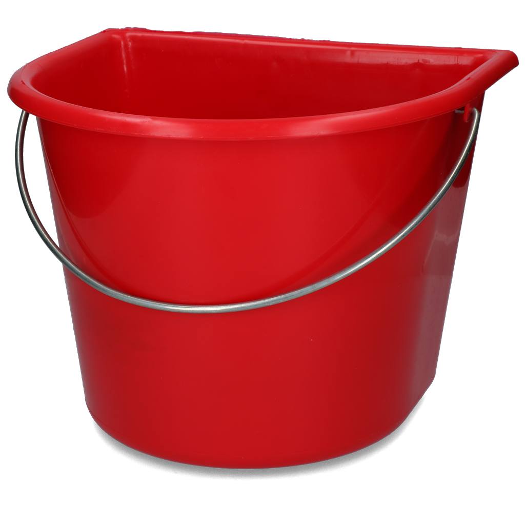 Vplast Emmer met vlakke kant 15 l Rood - Ergonomisch ontwerp - afbeelding 1