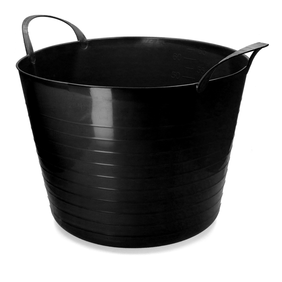 vPlast Emmer V-Trug Flexi 65 l Zwart - Robuuste en Flexibele Mand - afbeelding 1