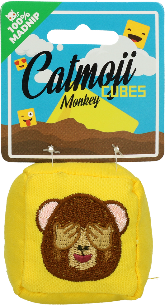 Catmoji Cube Monkey - Speelgoed met MADNIP voor katten - afbeelding 1
