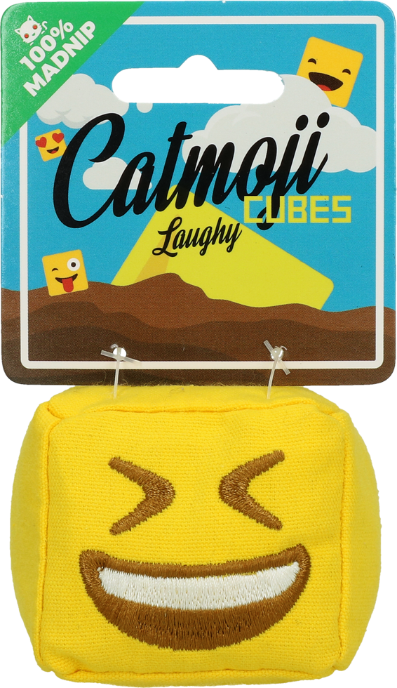 Catmoji Cube Laughy - Speelgoed gevuld met MADNIP voor katten - afbeelding 1