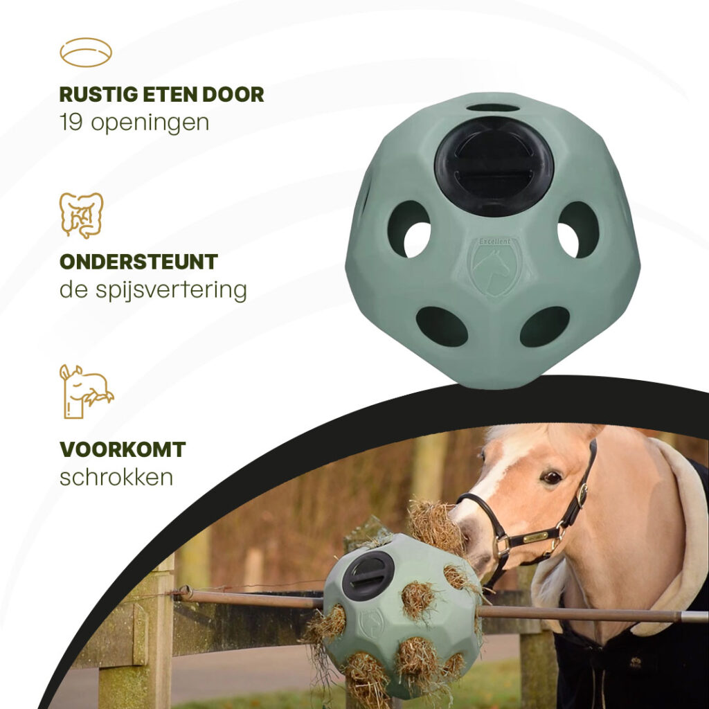 Excellent Horse Feed & Play Ball Groen - Slow Feeder Bal voor Paarden - afbeelding 5