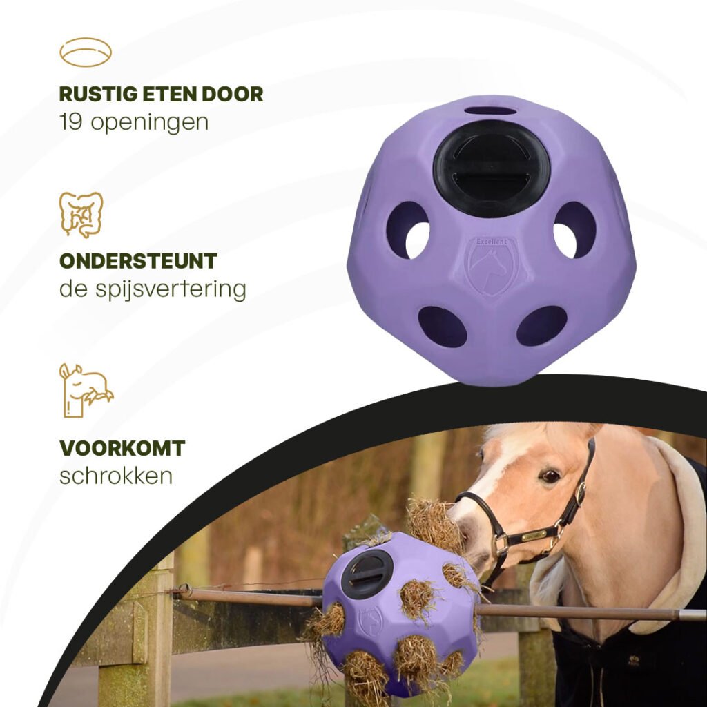 Excellent Horse Feed & Play Ball Paars - Slow Feeder Bal voor Paarden - afbeelding 5