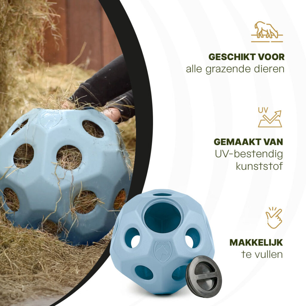 Excellent Horse Feed & Play Ball Blauw - Slow Feeder Bal voor Paarden - afbeelding 4