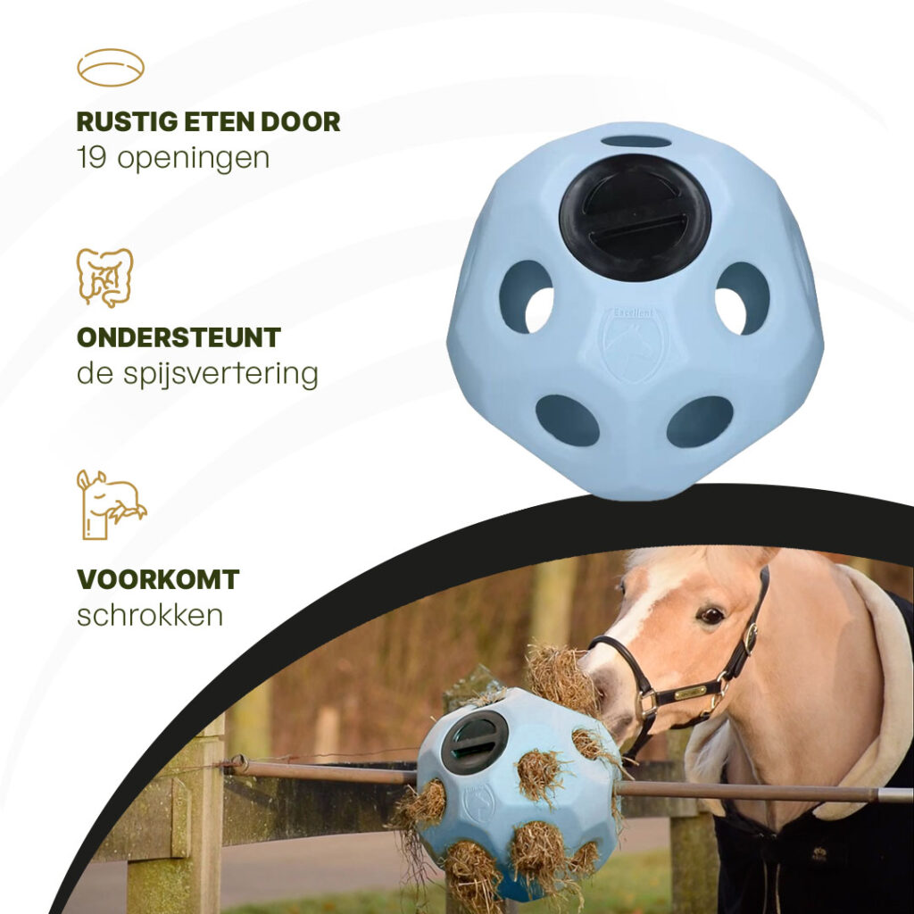 Excellent Horse Feed & Play Ball Blauw - Slow Feeder Bal voor Paarden - afbeelding 5