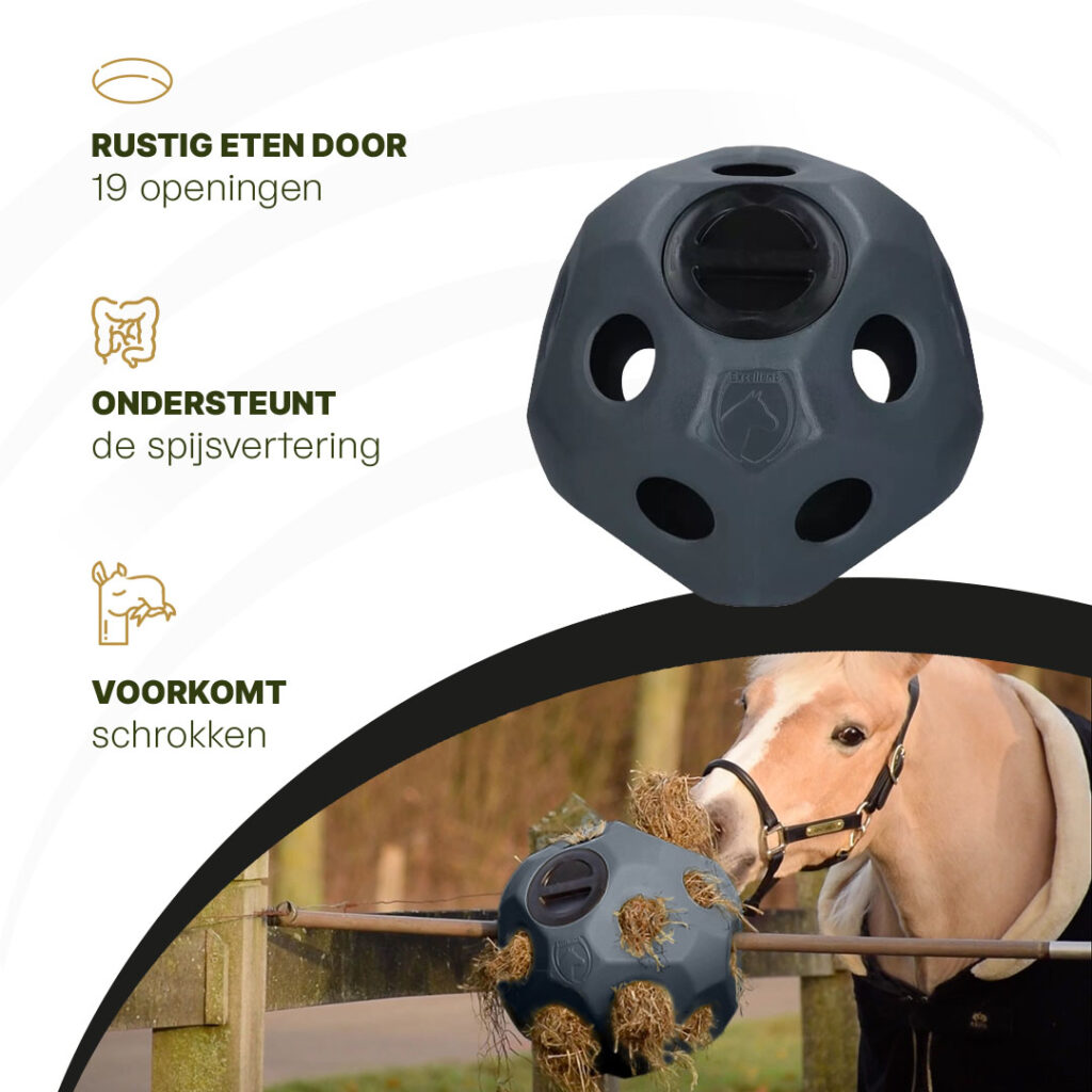 Excellent Horse Feed & Play Ball Zwart - Slow Feeder Bal voor Paarden - afbeelding 5