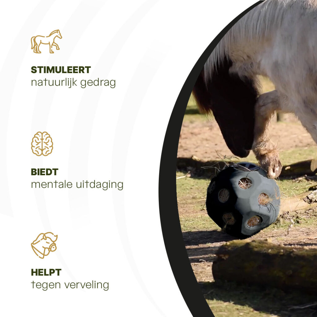 Excellent Horse Feed & Play Ball Zwart - Slow Feeder Bal voor Paarden - afbeelding 6