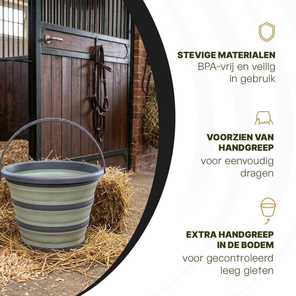 Excellent Horse Vouwbare Emmer Groen/grijs - Compact en Flexibel - afbeelding 3
