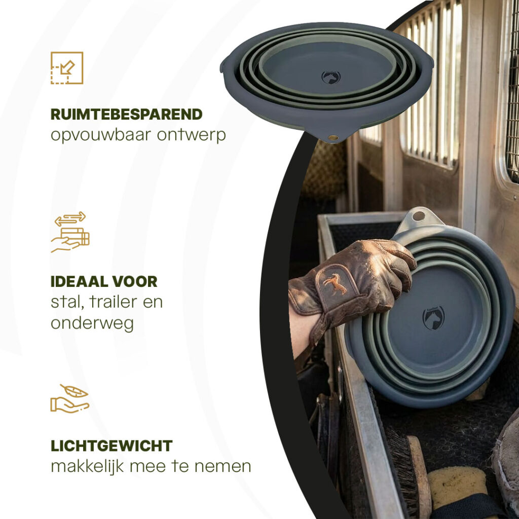 Excellent Horse Vouwbare Emmer Groen/grijs - Compact en Flexibel - afbeelding 5