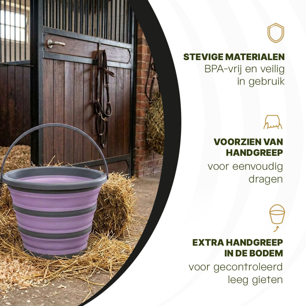 Excellent Horse Vouwbare Emmer Lila/grijs - Compact en Flexibel - afbeelding 3