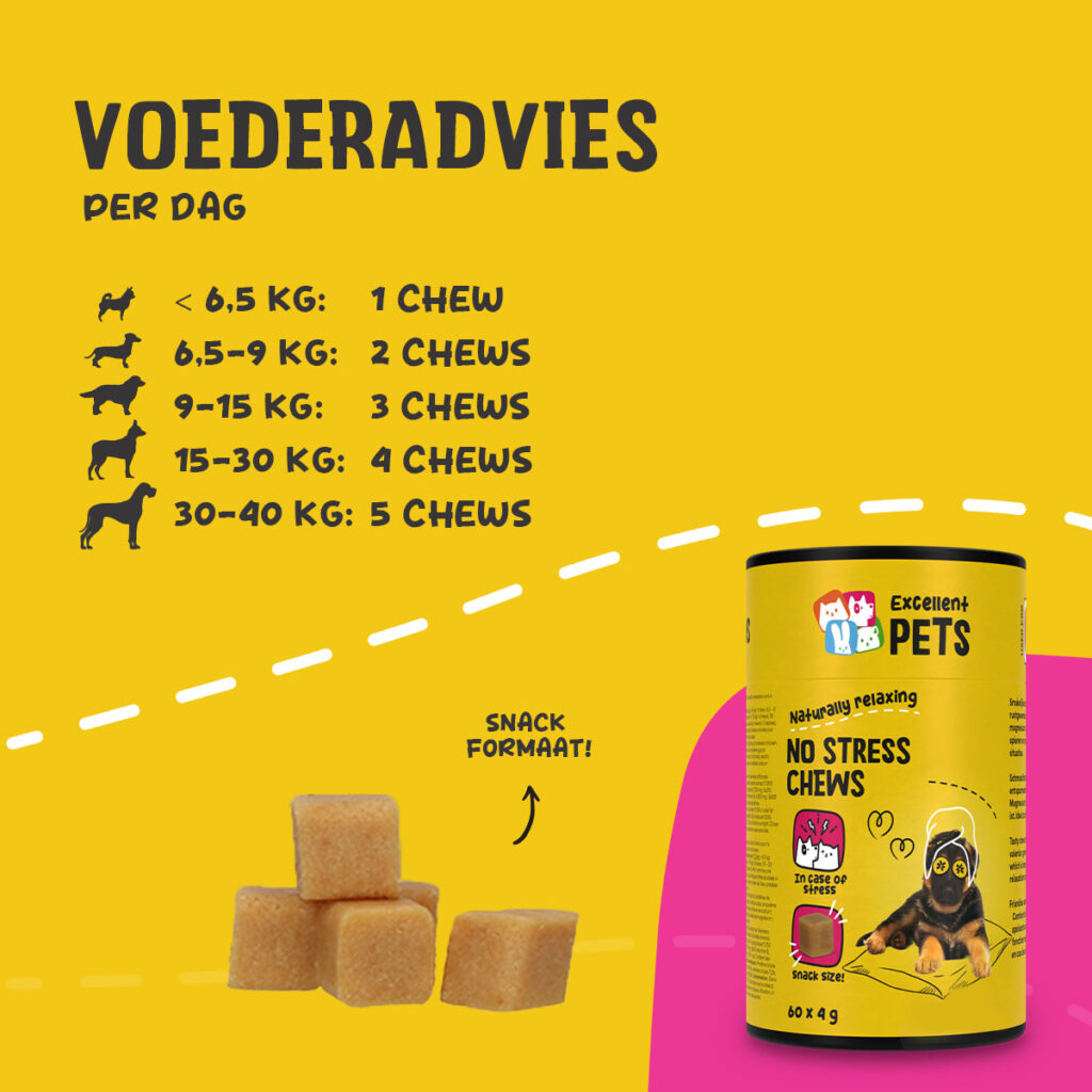 Excellent Pets No Stress Soft Chews 60 Treats - Rustgevende Kauwsnoepjes voor Honden - afbeelding 4