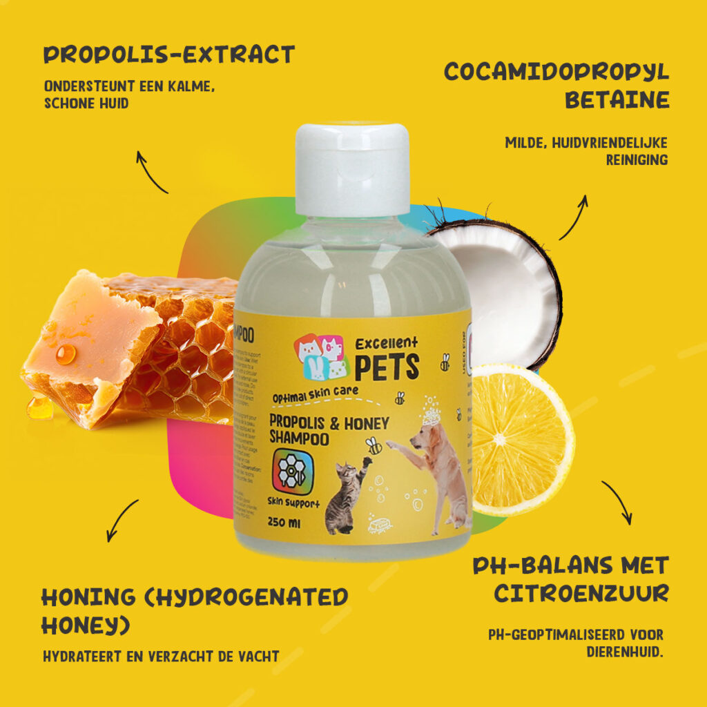 Excellent Pets Propolis & Honey Shampoo 250 ml voor honden, katten en knaagdieren - afbeelding 5