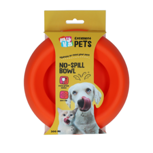 Excellent Pets No-Spill Bowl 300ml Oranje S - Siliconen voer- en drinkbak
