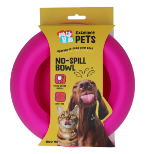 Excellent Pets No-Spill Bowl 800ml Roze M - Siliconen voer- en drinkbak