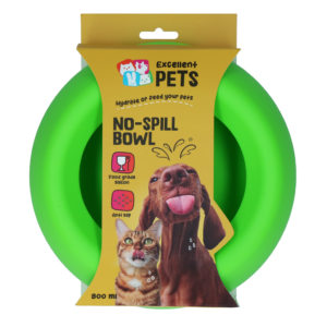 Excellent Pets No-Spill Bowl 800ml Groen M - Siliconen voer- en drinkbak