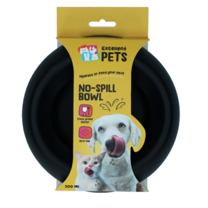Excellent Pets No-Spill Bowl 300ml Antraciet S - Siliconen voer- en drinkbak