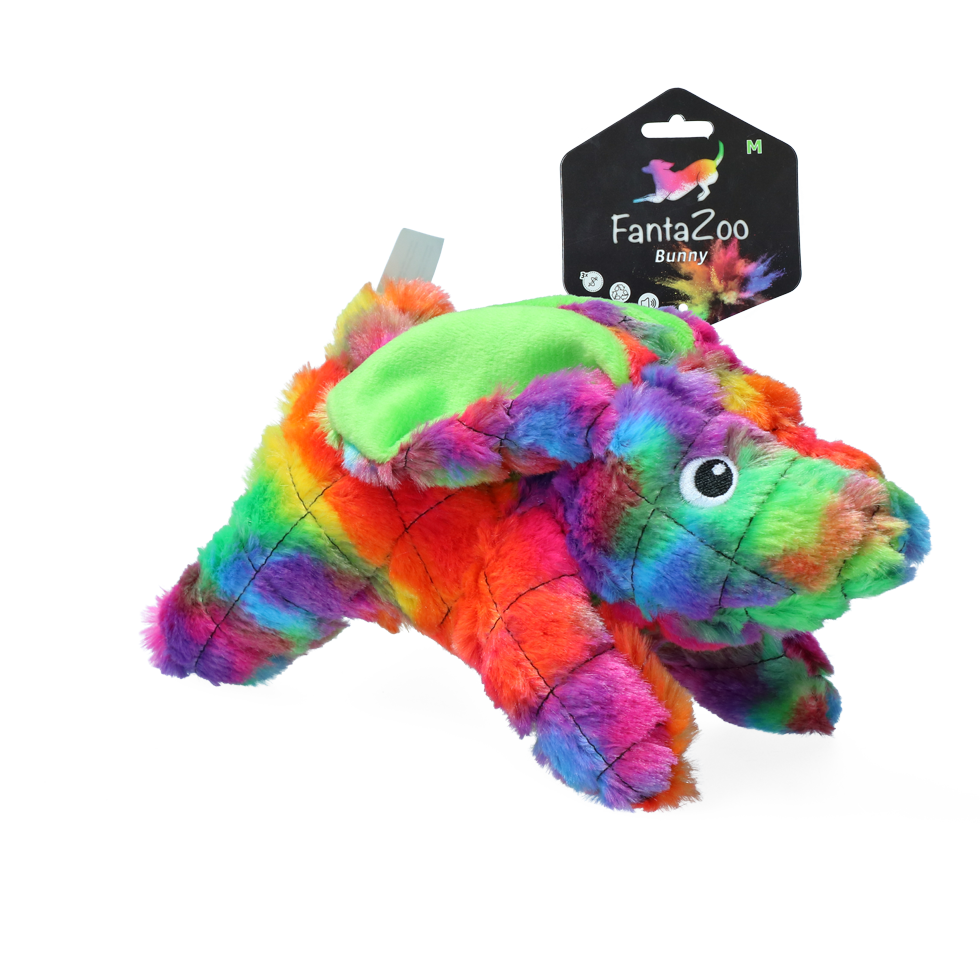 FantaZoo Bunny - M - Vrolijk gekleurde knuffel voor honden - afbeelding 1