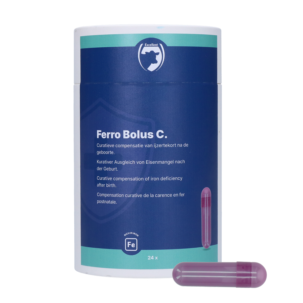 Excellent Ferro Bolus C 24 x 9,5 g - IJzerbolus voor Kalveren - afbeelding 1