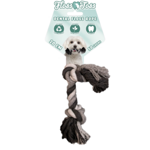 Floss Toss Dental Rope 2 Knot - 20 cm - Natuurlijk Katoen