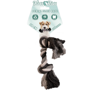 Floss Toss Dental Rope 2 Knot - 30 cm - Natuurlijk Katoen