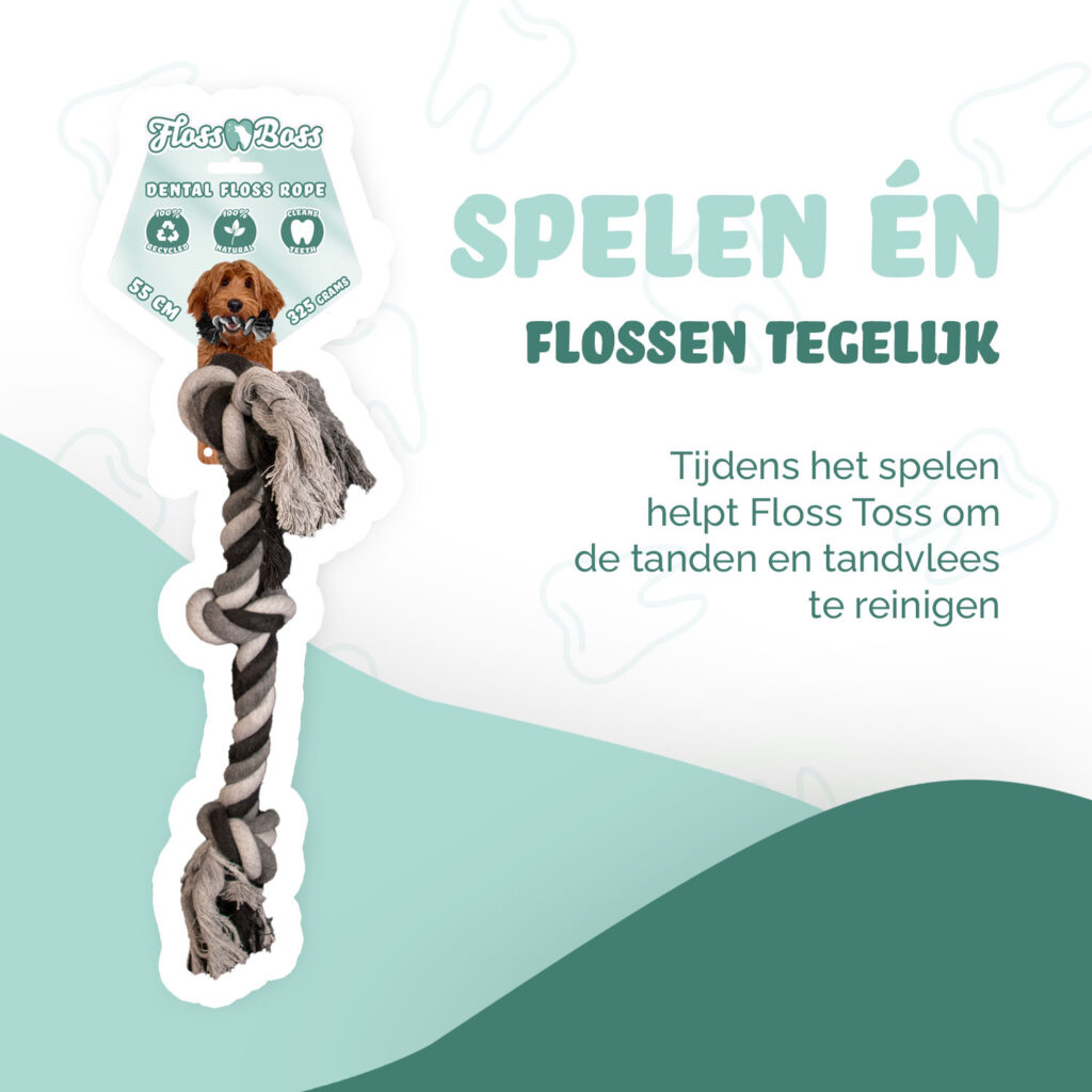 Floss Toss Dental Rope 3 Knot - 55 cm - afbeelding 2
