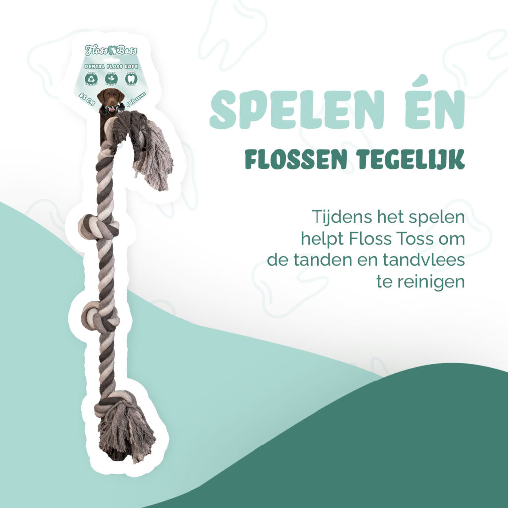 Floss Toss Dental Rope 4 Knot - 85 cm - afbeelding 2