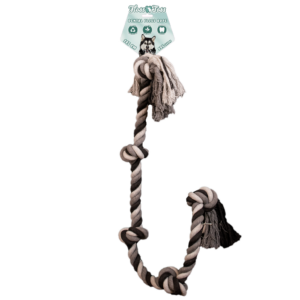 Floss Toss Dental Rope 5 Knot - 145 cm - Natuurlijk Katoen Speelgoed