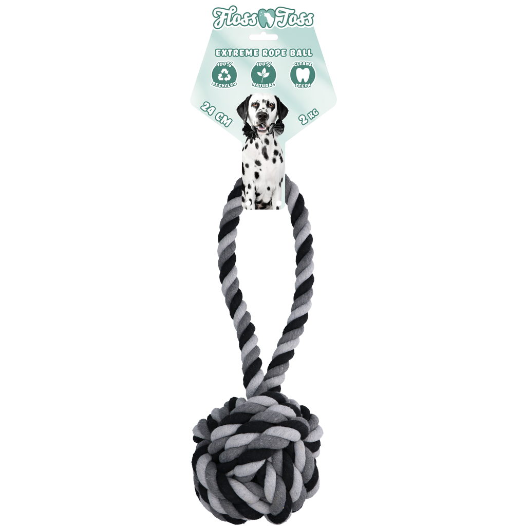 Floss Toss Dental Rope Extreme Tug en Bal - 60 cm - afbeelding 1
