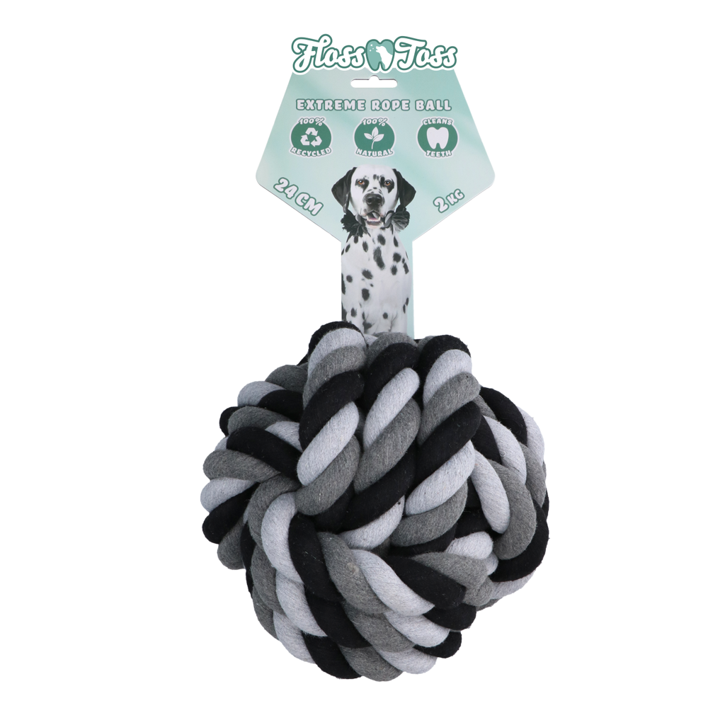 Floss Toss Dental Rope Extreme Ball - 24 cm - afbeelding 1