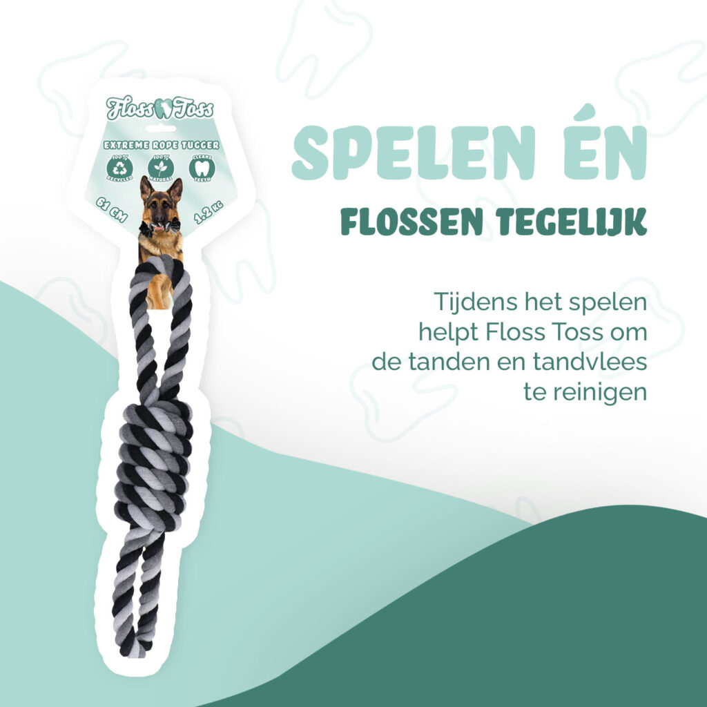 Floss Toss Dental Rope Extreme 8-Tugger - 61 cm - afbeelding 2