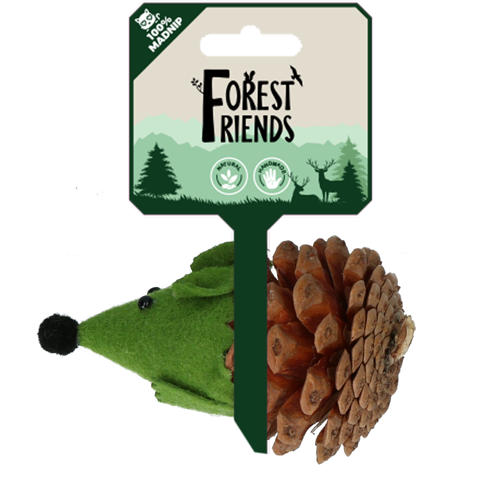 Forest Friends Mouse Groen - Speelgoed voor Katten van Dennenappel en Vilt - afbeelding 1
