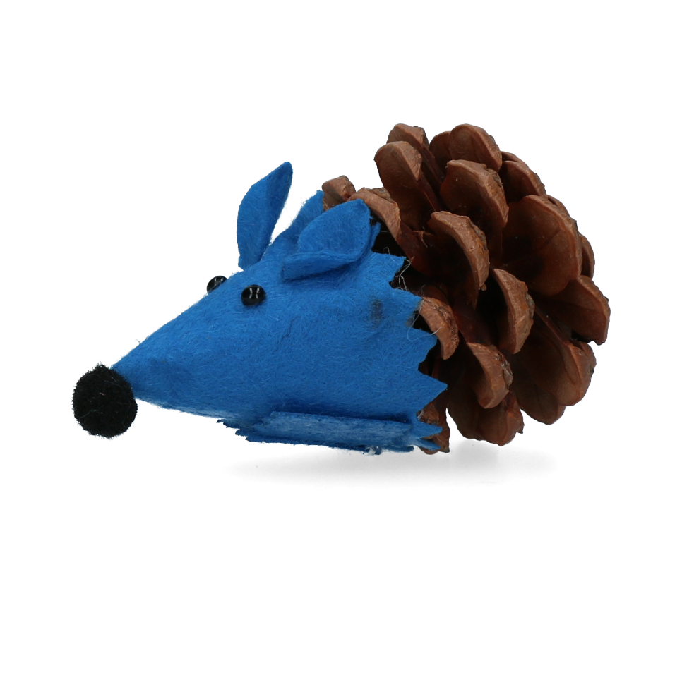 Forest Friends Mouse Blauw - Speelgoed voor katten van dennenappel en vilt - afbeelding 2