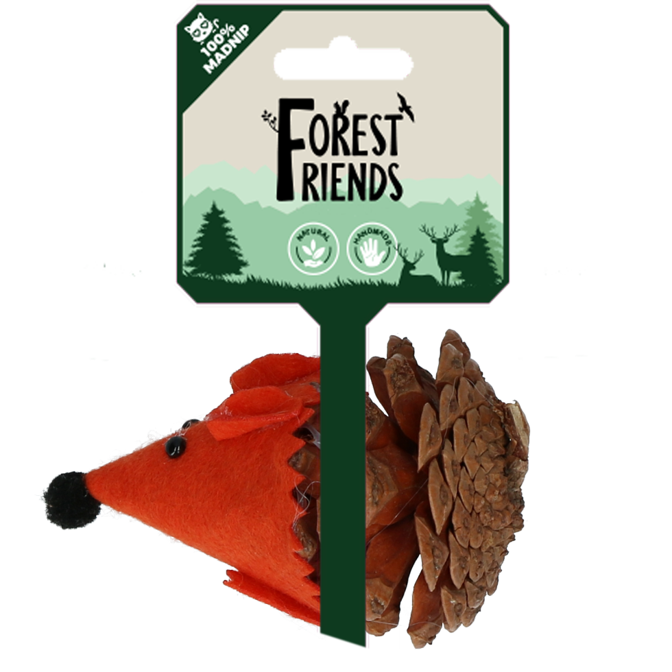 Forest Friends Mouse Oranje - Speelgoed voor Katten van Dennenappel en Vilt - afbeelding 1