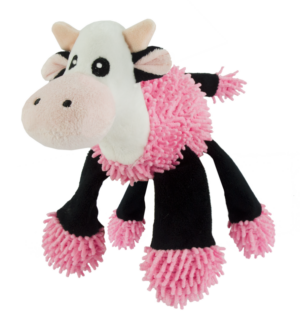 Fuzzle knuffelspeeltje Koe met 5 piepers, 22 x 22 cm