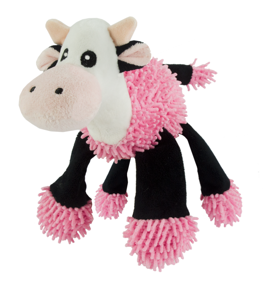 Fuzzle knuffelspeeltje Koe met 5 piepers, 22 x 22 cm - afbeelding 1