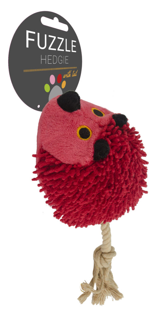 Fuzzle Hedgie met staart Rood - Knuffel voor honden - afbeelding 2