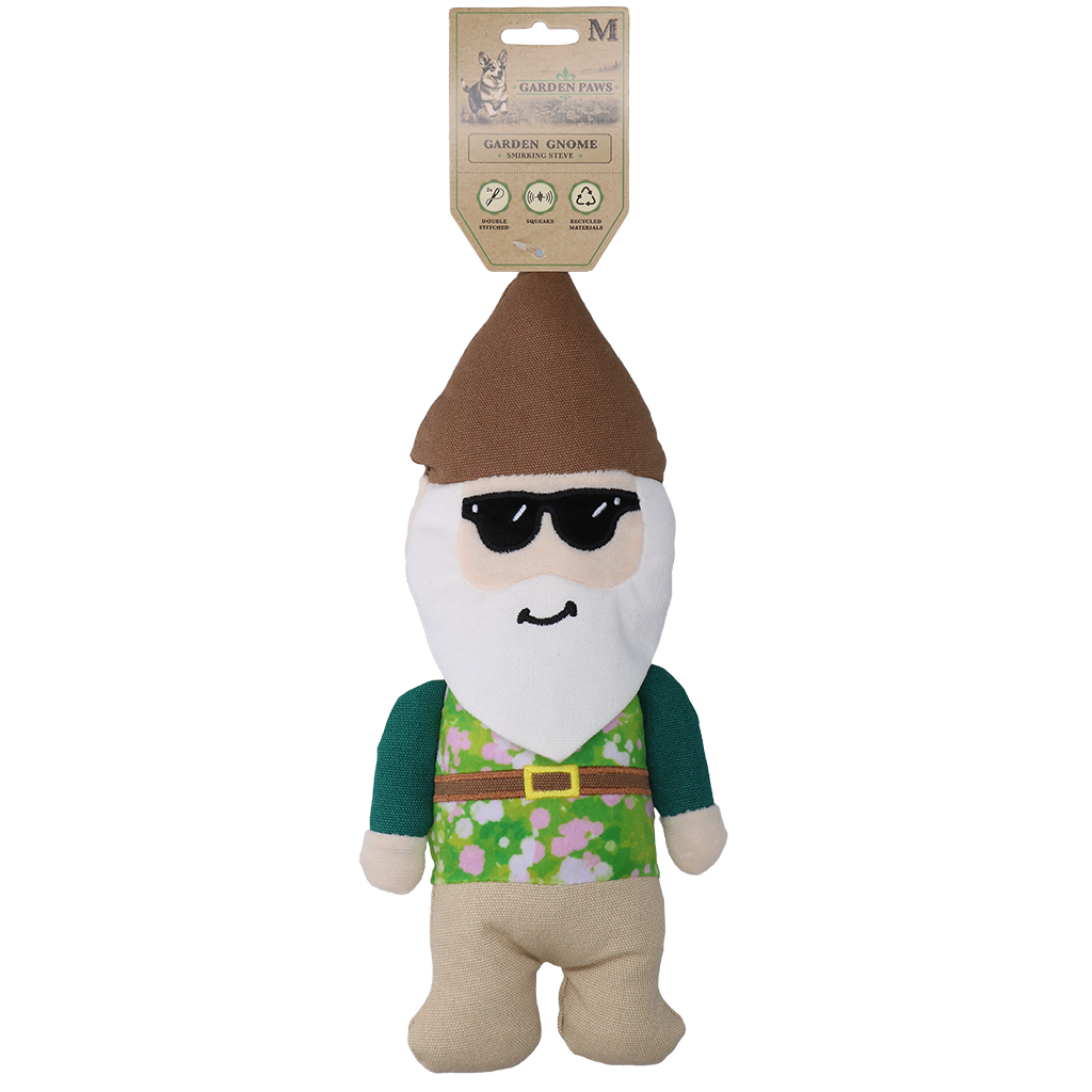 Garden Paws Garden Gnome Smirking Steve M - Speelgoed voor Honden - afbeelding 1