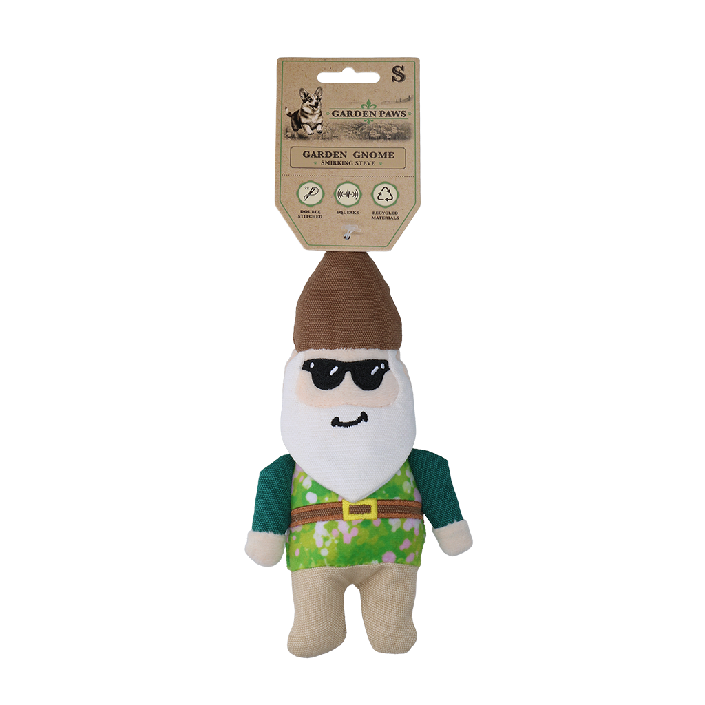 Garden Paws Garden Gnome Smirking Steve S - Speelgoed voor Honden - afbeelding 1