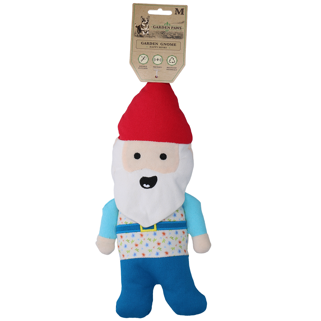 Garden Paws Garden Gnome Happy Henry M - Speelgoed voor Honden - afbeelding 1