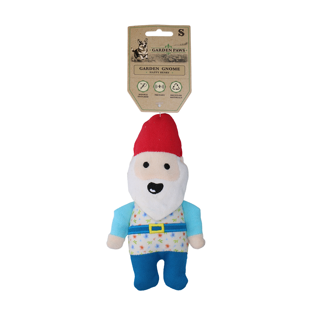 Garden Paws Garden Gnome Happy Henry S - Speelgoed voor Honden - afbeelding 1