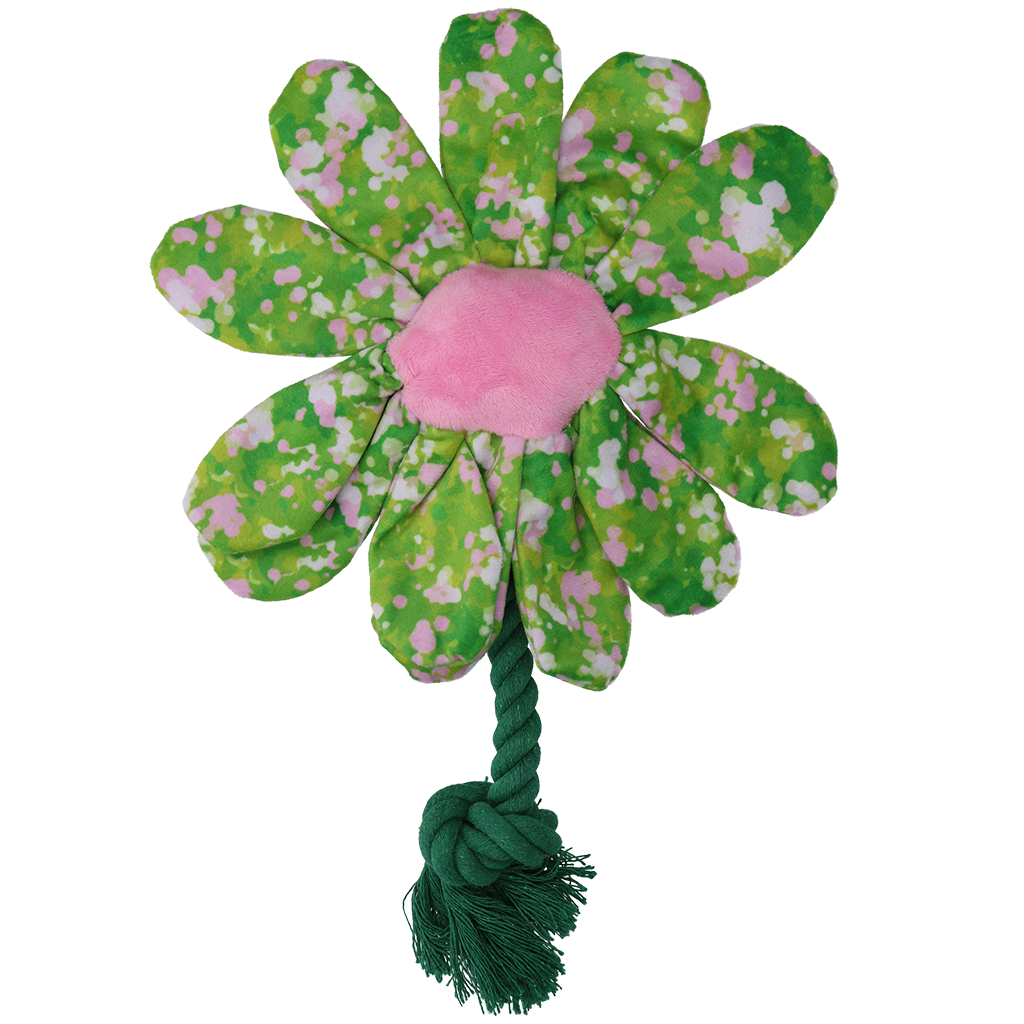 Garden Paws Flower Speelgoed M - Bloem met Touw en Gerecyclede Bloemblaadjes - afbeelding 2