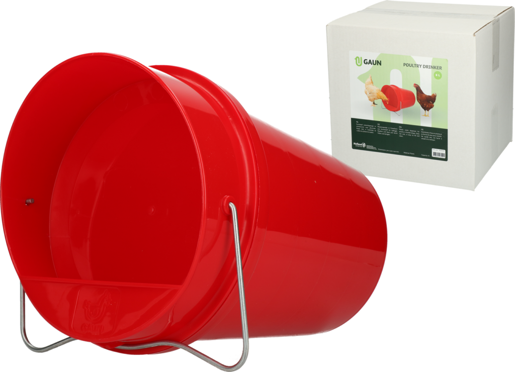 Gaun Pluimvee Drinkemmer Kunststof 6 l Rood - afbeelding 1