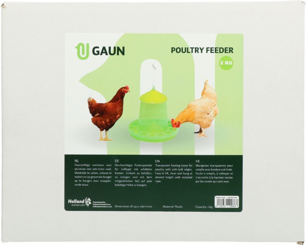 Gaun Pluimvee Voertoren Limoengroen 2 kg - Voerdispenser met anti-morsranden - afbeelding 5