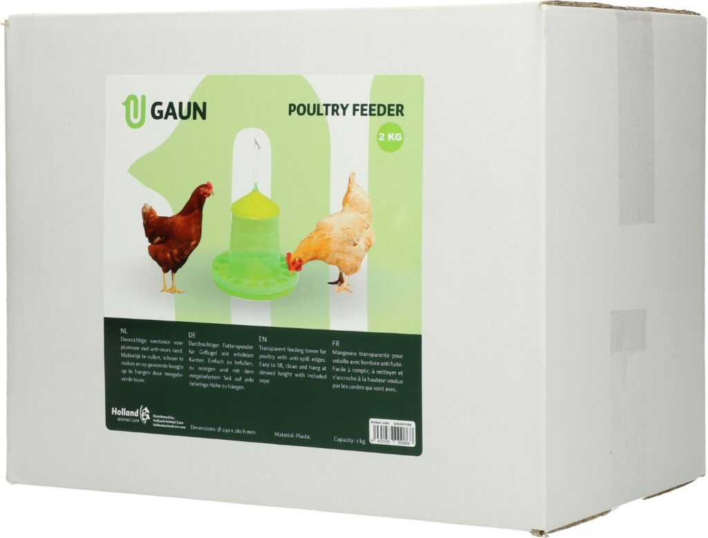 Gaun Pluimvee Voertoren Limoengroen 2 kg - Voerdispenser met anti-morsranden - afbeelding 4