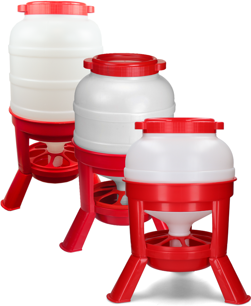 Gaun Pluimvee Voertoren Hopper op Pootjes Rood 20 l - afbeelding 2