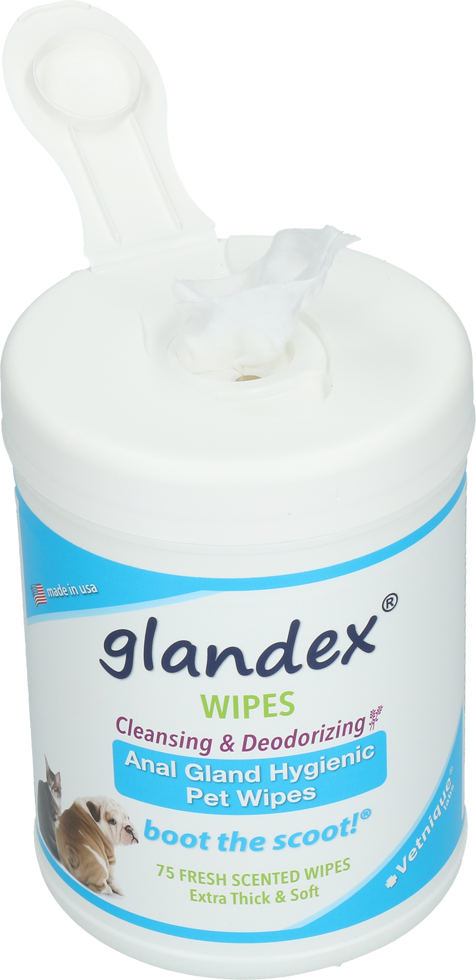 Glandex Wipes 75 st. - Doekjes voor het achterwerk van honden en katten