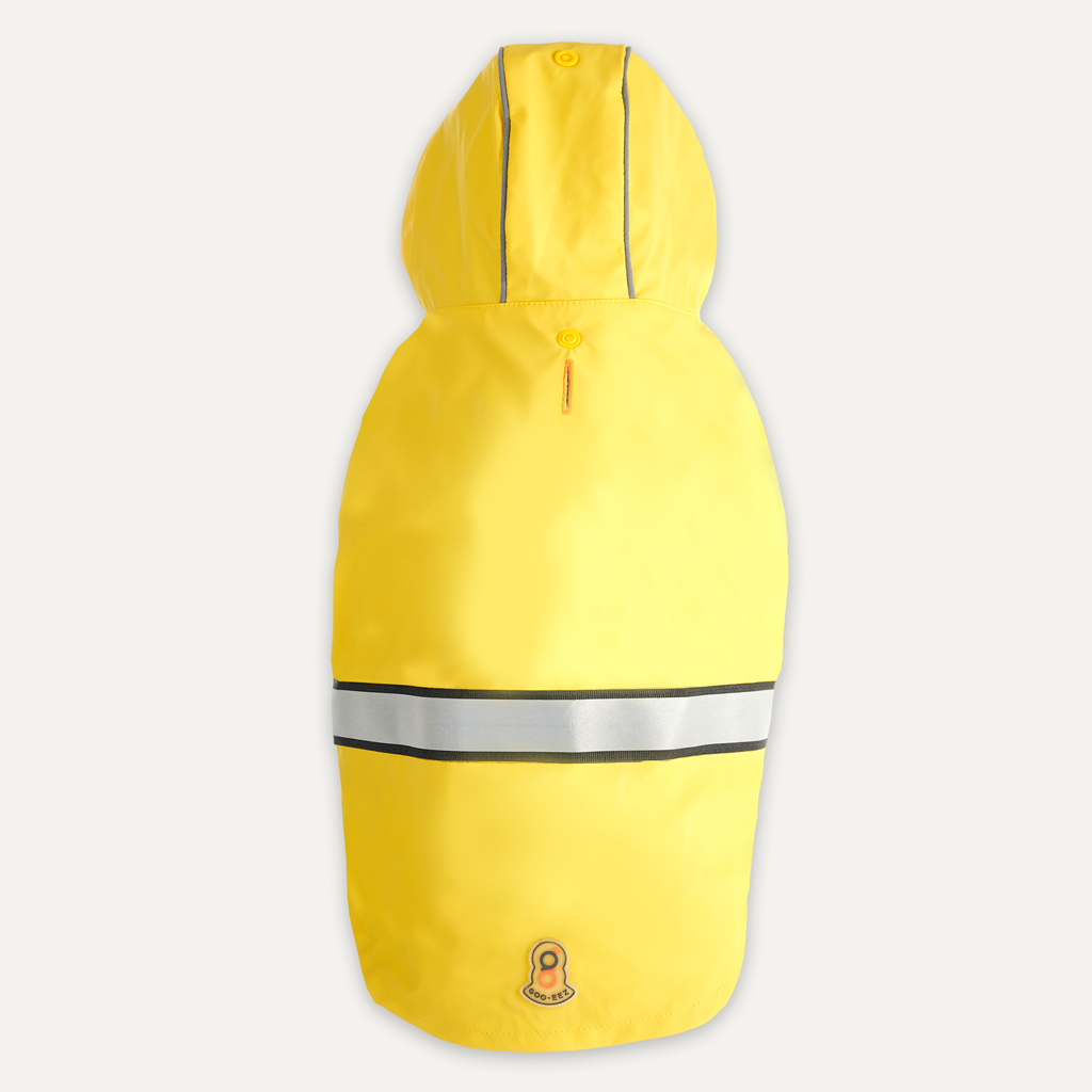 Goo-eez Reflective Hooded Raincoat M Geel/Grijs voor Honden - afbeelding 3