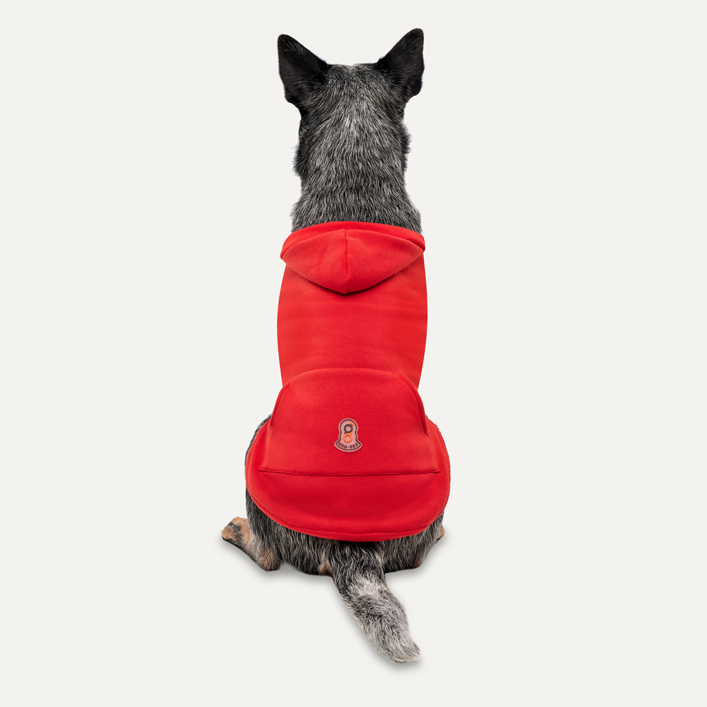 Goo-eez Kangaroo Fleece Hoodie S Rood/Zwart voor Honden - afbeelding 5