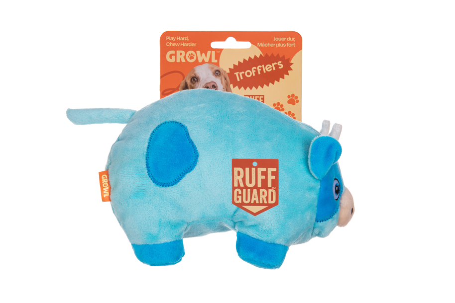 Growl Trofflers Moo Moo de Koe - Pluche Hondenspeeltje met Pieper - afbeelding 1