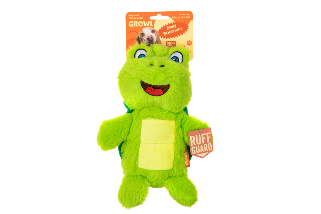 Growl Belly Boomerz Tina de Schildpad - Pluche Hondenspeeltje met Pieper - afbeelding 1