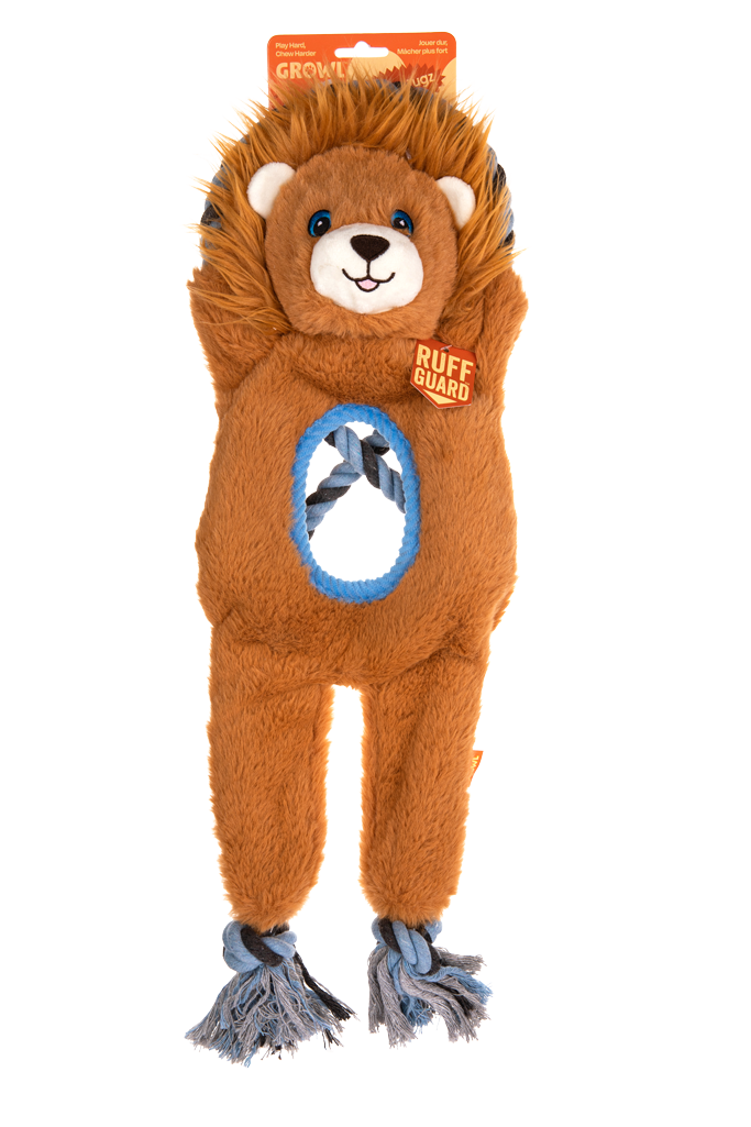 Growl Jungle Tugz Louie de Leeuw - Pluche en Touw Speeltje - afbeelding 1